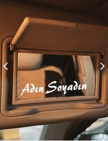 Resim POYRAZREKLAM İsme Özel Kişiselleştirilebilir Güneşlik Ayna Yazısı Araba-Motosiklet Cam Etiket Sticker 7,5x2cm 
