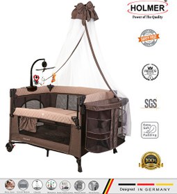 Resim Holmer Coolstyle Premium Cibinlikli Dönenceli Anne Yanı Oyun Parkı Beşik 70x110 CM Bej 