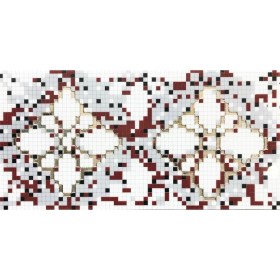 Resim Mcm Mutfak Tezgah Arası Seramik Granit Dekor Mozaik Bordo Gümüş 