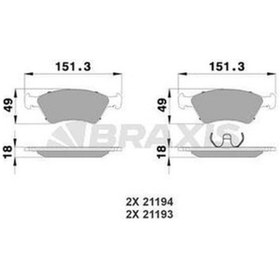 Resim Braxis Aa0122 Ön Fren Balata Palio Siena 1.4 Albea 96- 71738154 