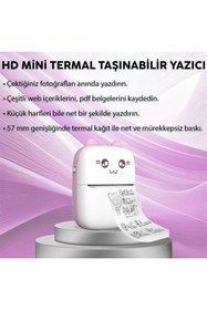 Resim Steep Solid C9 Mini Fotoğraf Yazıcı Kablosuz Baskı Makinesi Ios Android Uyumlu Termal Printer (Pembe 