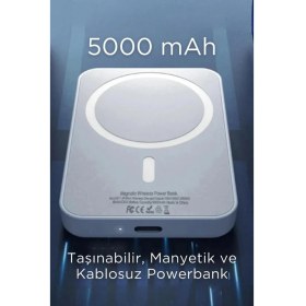 Resim Bakeey Magsafe Battery Pack Powerbank Iphone Uyumlu Kablosuz Magsafe Şarj Aleti Şarj Cihazı Powerbank 