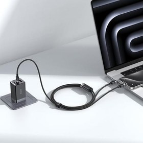 Resim Mcdodo Ca-6780 1.5 M 100W 2'Si 1 Arada Type-C To Type-C + Type-C Siyah Kablo 