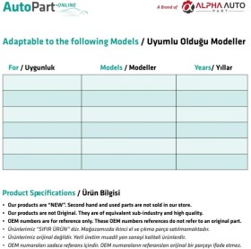 Resim Alpha Auto Part Audi A6 Ön Sol Kapı Cam Tamir Takımı 