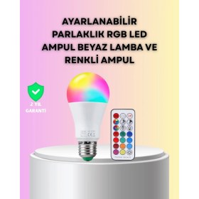 Resim Marsilyan Kumanda Destekli Çok Renkli Akıllı LED Ampul 