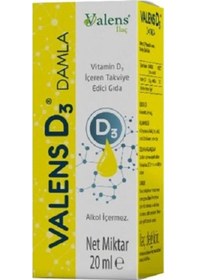 Resim Valens D3 Damla Takviye Edici Gıda 20 ML 