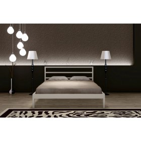 Resim Metalia Çift Kişilik Karyola Beyaz 150 x 200 cm 