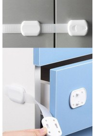 Resim 2 Adet Silikon Dolap Çekmece Buzdolabı Eşya Sabitleyici Bebek Çoçuk Koruruyucu Güvenlik Kilidi Kilit Beyaz 