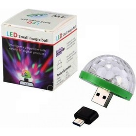 Resim Micro Otg + Mini Sihirli Disko Topu 4W LED USB Küre 