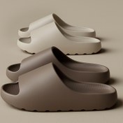 Resim Unisex Yumuşak Terlikler - Kaymaz Dokulu Taban, Ayarlanabilir Ayak Bileği Kayışı ve Taban Desteği ile Rahat Kapalı/Açık Terlikler, Bej ve Kahverengi, Günlük Giyim için Mükemmel, Ayarlanabilir Rahat Terlikler | Açık Burunlu Tasarım | EVA Malzeme, Ev Terlikleri 