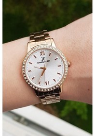 Resim Daniel Klein Rose Gold Çelik Bilezik Taşlı Kadın Kol Saati nk1634 