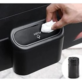 Resim Carub Araba Çöp Kutusu Siyah Kapaklı Tasarım ile Kötü Kokuları Önleyen Fonksiyonel Çöp Kovası 