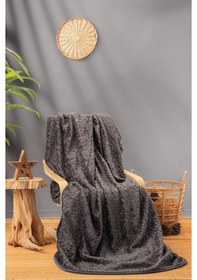 Resim Cotton Box Emboss Çift Kişilik Battaniye 220 240 Antrasit Antrasit 