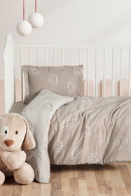 Resim Kanz Bebek Müslin %100 Pamuk Jakarlı Nevresim Takımı - Bear Kahve 
