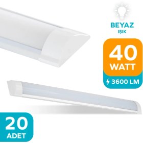 Resim 40W 120 cm Yatay LED Bant Armatür-Trafolu Beyaz Işık 1,2,4,8,10,20,40,50,100 Adet 