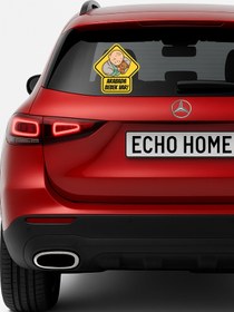 Resim Echo Home Araba Arkası Arabada Bebek Var Sticker Oto Sticker – Uyuyan Erkek Bebek Modeli 