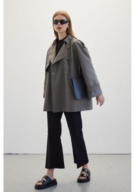 Resim Manuka Oversize Kısa Trençkot Gri 