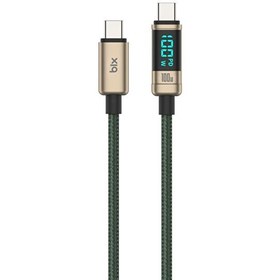 Resim Bix Type-C to Type-C 100W 480Mbps E-Marker Çipli LED Dijital Ekranlı Şarj ve Data Kablosu 1 Metre Bronz 