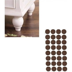 Resim Koyu Kahve Yuvarlak Keçe 24 Mm 2 Paket Yapışkanlı Ayak Keçesi Ze 