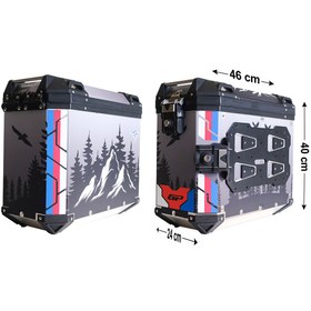 Resim GP KOMPOZİT DSN06 Universal 40 lt x 2 Desenli Alüminyum Motosiklet Yan Çanta Seti 