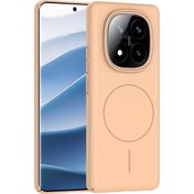 Resim Mobilzone Note 14 Pro Plus Uyumlu Kılıf Magsafe Şarj Özellikli Zore Ruby Silikon Kapak - Desert Titanyum 