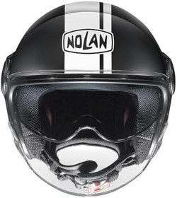 Resim Nolan N21 Visor 06 Dolce Vita Yarım Motosiklet Kaskı 099 Siyah Beyaz S 