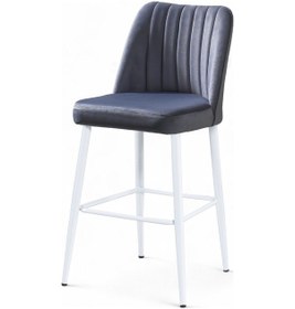 Resim Ada Sandalye - Babyface Gri - Metal Beyaz Ayak Gri 