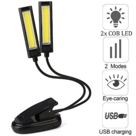Resim Genel Markalar Kitap Okuma Ders Çalışma Lambası Çift Başlı Usb Ve Pilli 3 Fonksiyon Masa Gece Lambası 