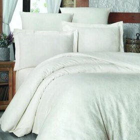 Resim Maxstyle Jakarlı Saten Ornament Krem Çift Kişilik Nevresim Takımı 