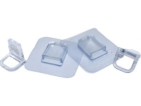 Resim 4 Parça Raf Ayak Aparatı Şeffaf Pvc Yapışkanlı Kahverengi 