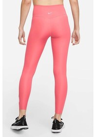 Resim Nike One Dri Fit Big Double Swoosh Leggings 7/8 Toparlayıcı 2 İç Cepli Koyu Pembe Tayt Pembe 