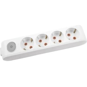 Resim Viko Multi-Let 4'lü Topraklı Çocuk Korumalı Klemensli Anahtarlı Priz Beyaz 