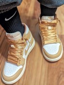 Resim Nike Air Jordan 1 Mıd Leather Sneaker Deri Bilekli Günlük Spor Ayakkabı Taba 