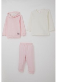 Resim Breeze Kız Bebek Bodyli 3 Lü Takım Sevimli Minik Tavşancık Armalı Çıtçıtlı 4 Ay-1 Yaş, Pembe Pembe 