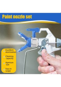 Resim Havasız Boya Nozulları Seti, Tersinir Sprey Uçları Havasız Boya Püskürtücü 