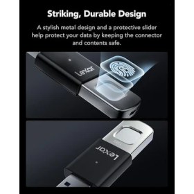 Resim NY Home Jumpdrive Fingerprint F35 Pro 128 GB USB 3.0 Sürücü, 400 Mb/s'ye Kadar OKUMA/300 Mb/s Yazma, USB Bellek, 10 Parmak Izi Kimliğine Izin Verilir, Bellek Çubuğu, Pc/laptop (LJDF35P128G-RNBNG) 