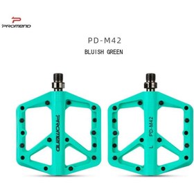 Resim motosergen Promend Renkli Platform Pedal MTB Freeride Kaymaz Rulmanlı Plastik Pedal Ultra Hafif Bianchi Yeşili 