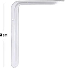 Resim Ecovibe Raf Altı Ayak Raf Tutucu L Demir 16.5 x 23 cm Beyaz Montaj Aparatı (2 Adet) 