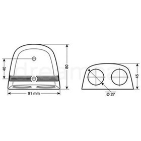 Resim Lampa Çiftli Soket Montaj Yuvası 39009 