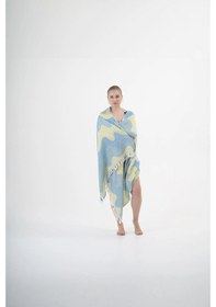 Resim Halikarnas Turkuaz & Sarı Peştemal %100 Pamuk Çok Renkli 