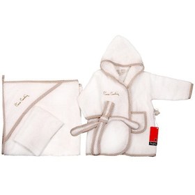 Resim Pierre Cardin Bornoz Seti Ekru 