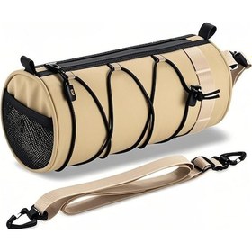 Resim Gajeena Bisiklet Gidon Çantası - Geniş Depolama Alanı, Şehir Ve Dağ Bisikleti İçin Pratik Çözüm, Kahverengi Haki 