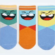 Resim MEM SOCKS 3'lü 3d Gülen Surat Desenli Çocuk Soket Çorap 