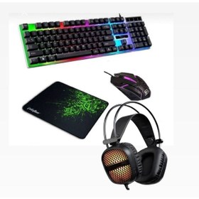 Resim Everest Grup 4in1 Rgb Klavye Mause Razer Pad Kulaklık Esport Oyuncu Gaming Set 7.1 Oyuncu Kulaklıgı Profesyonel 