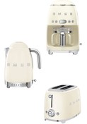 Resim Smeg 50's Style Krem Kettle - 1x2 Ekmek Kızartma Makinesi Ve Filtre Kahve Makine Seti-kremklftsfcdf 