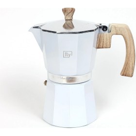 Resim UltraMint Beyaz Moka Pot 6 Cup 300 Ml, Şık ve Fonksiyonel Kahve Demleme Aracı 