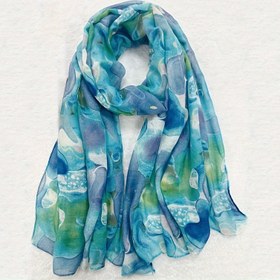 Resim Casual Tie Dye Şal İnce Nefes Alabilen Yumuşak Cilt Dostu Şal Casual Dışarı Çıkma Güneş Kremi Dekoratif Şal 