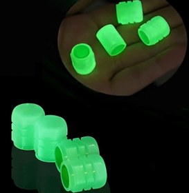 Resim CARNIVAL LAND Bisiklet Sibop Kapağı Jant Işığı Yeşil Forforlu Hareket Sensörlü 4 Adet Sibob Seti 