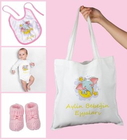 Resim Ejoya Bebeklere Özel Çantasında Kişiye Özel Zıbın Önük Ve Patik Bebek Hediye Seti 109774 