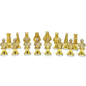 Resim Orta Çağ Temalı Gold Gümüş Metal Satranç Takımı – Veronese Design 